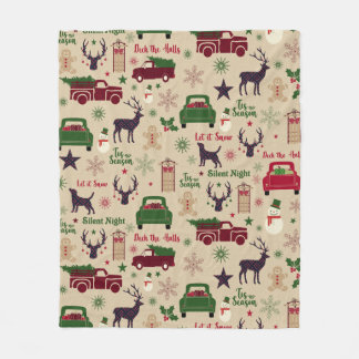 Country Christmas Fleece Blanket