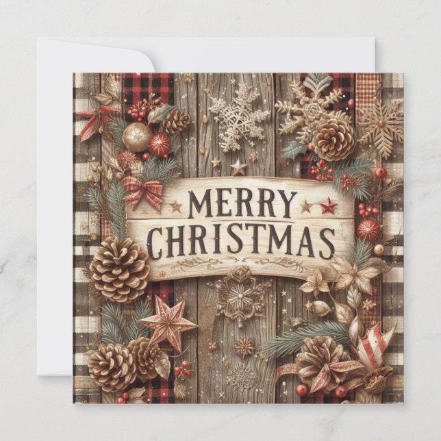 Country Christmas Greeting Card (Front)