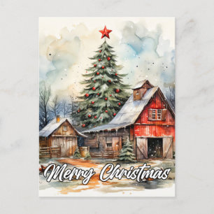 Country Christmas   Happy Holidays Everyone Postcard
