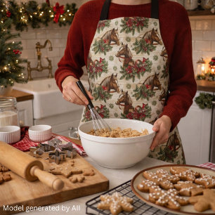 Country Christmas Horses Apron
