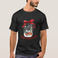 Country Christmas Mason Jar Snowglobe Red Ribbon H