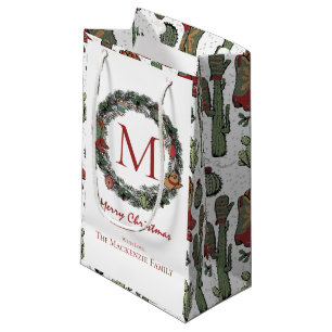 Country Christmas Monogrammed Small Gift Bag