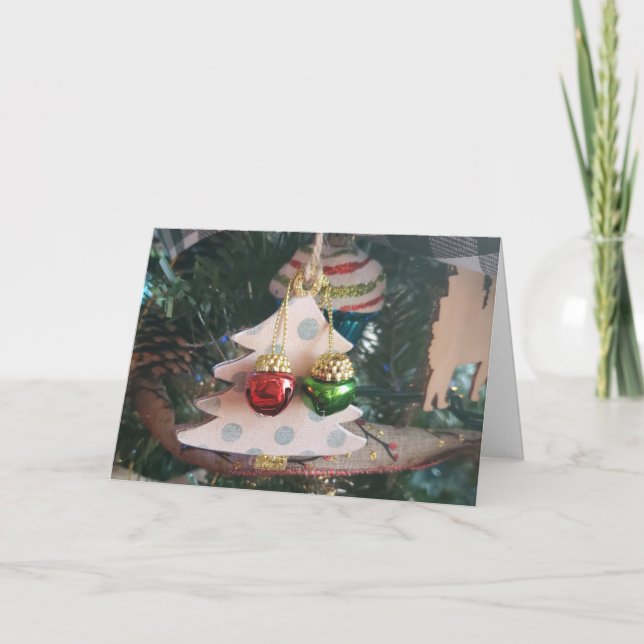 Country Christmas Ornament Christmas Tree Card (Front)