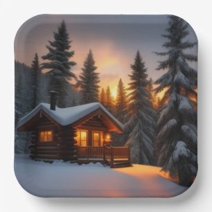 Country Christmas Paper Plate