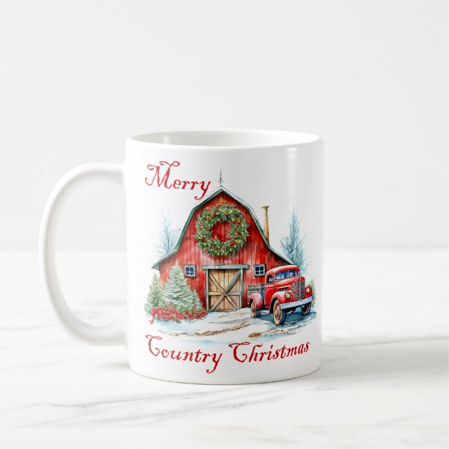 Country Christmas personalized Coffee Mug (Left)