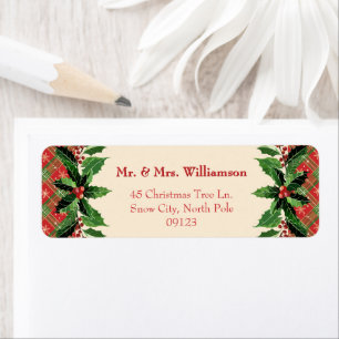 Country Christmas Plaid and Holly   Red Return