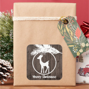 Country Christmas reindeer bulb add text sticker
