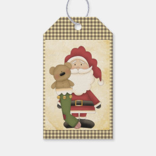 Country Christmas Santa Gift Tag