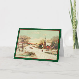 Country Christmas Services - Vintage Card