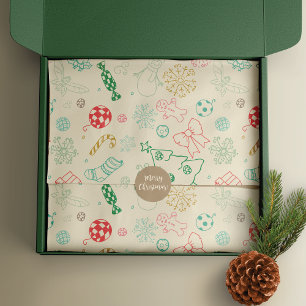 Country Christmas Sketched Doodles Tissue Paper