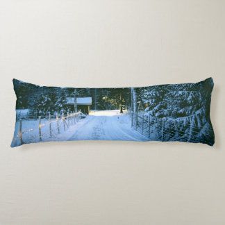 Country Christmas Snow Body Pillow
