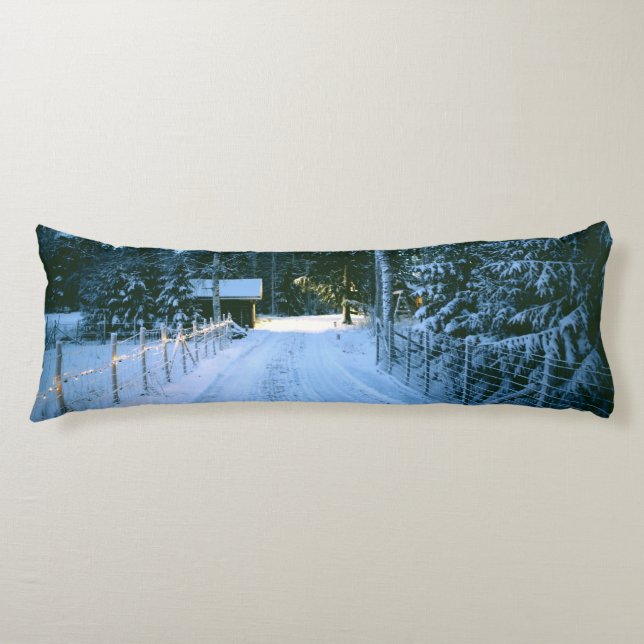 Country Christmas Snow Body Pillow (Front)
