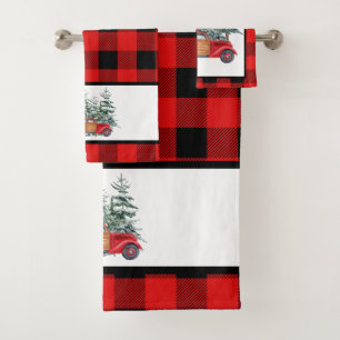 Country Christmas truck Holiday Bath Towel Set