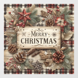 Country Christmas Window Cling