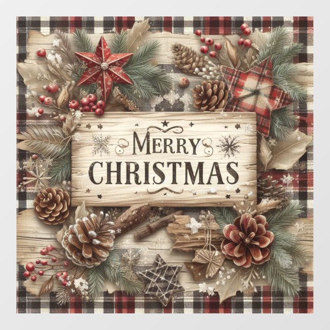Country Christmas Window Cling (Sheet)