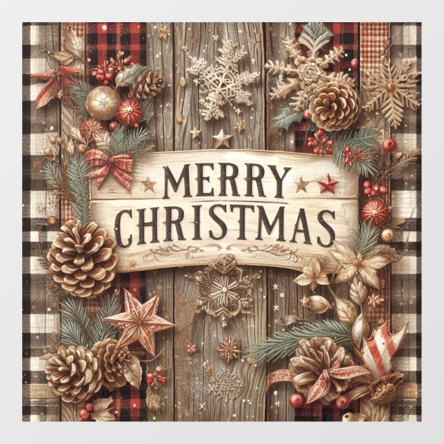 Country Christmas Window Cling (Sheet)