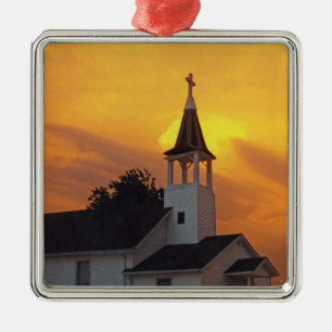 Country Church Metal Ornament