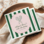 Country Club Courtside Racquet Tennis Birthday Napkin<br><div class="desc">Serve up a stylish celebration with our Courtside Tennis Birthday disposable napkins,  inspired by classic country club aesthetics and simple tennis charm. This design is perfect for tennis lovers of any age,  from kids’ birthdays to milestone celebrations,  bachelorettes and so much more.</div>
