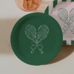 Country Club Courtside Racquet Tennis Birthday Paper Plate<br><div class="desc">Serve up a stylish celebration with our Courtside Tennis Birthday plates,  inspired by classic country club aesthetics and simple tennis charm. This design is perfect for tennis lovers of any age,  from kids’ birthdays to milestone celebrations,  bachelorettes and so much more.</div>