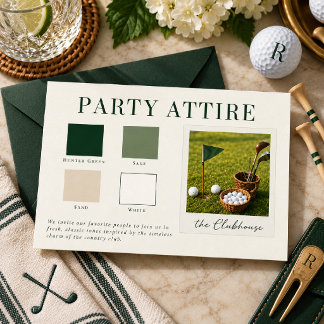 Country Club Golf Birthday Party Attire Card