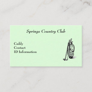 Country Club Golf Caddy Card
