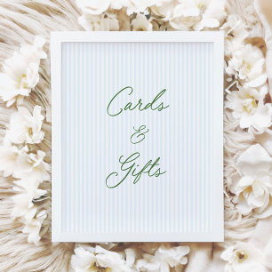 Country Club Green Blue Cards & Gifts Baby Shower Poster