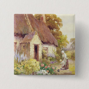 Country Cottage 2 Inch Square Button
