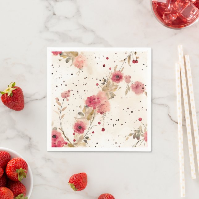 Country Cottage Floral Paper Napkins (Insitu)