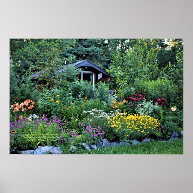 Country Cottage Front Summer Garden Poster (Front)