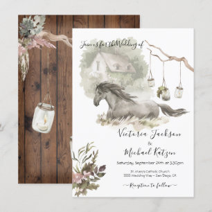 Country Cottage Horse Wedding Invitation