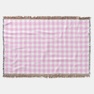 Country Cottage Pink Plaid Throw Blanket