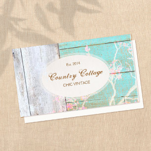 Country Cottage Vintage Rustic Wood Boutique Business Card