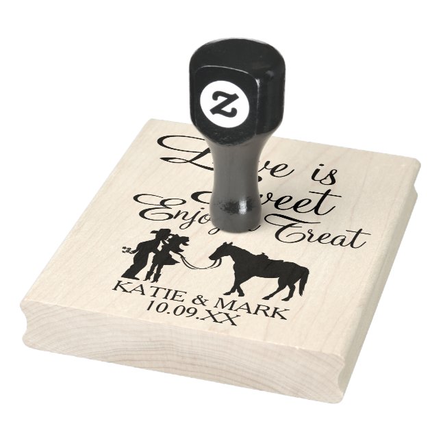 Country Couple Love is Sweet Rubber Stamp (Stamp)