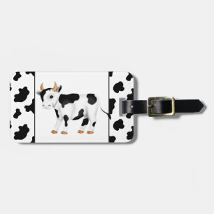 Country cow add words luggage tag
