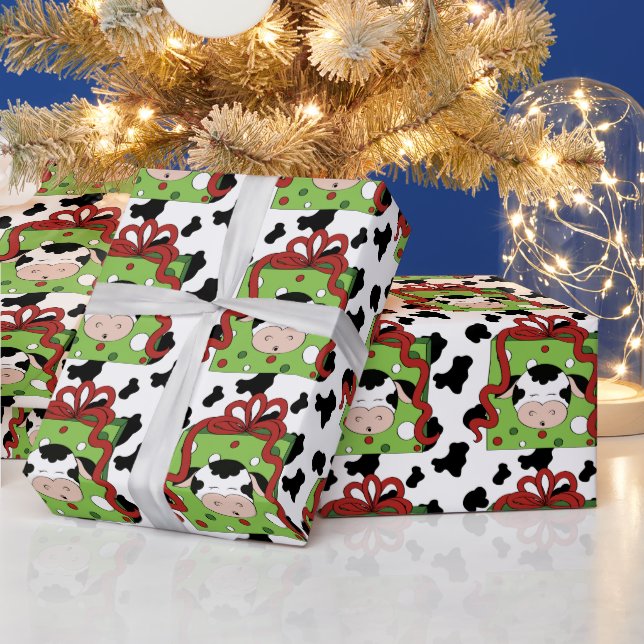 Country Cow Cartoon wrapping paper (Holidays)