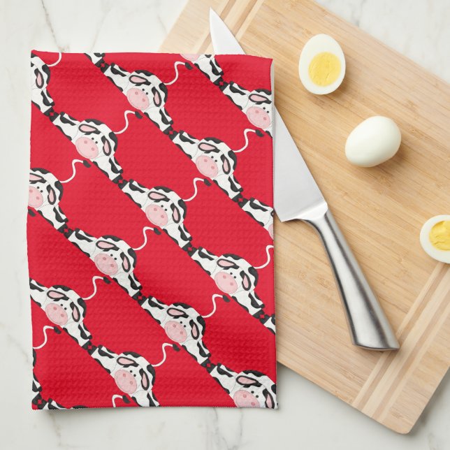Country Cow pattern Kitchen towel (Quarter Fold)