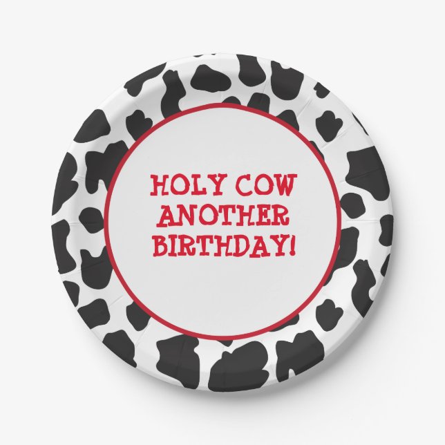 Country Cow Theme Paper Plate (Front)