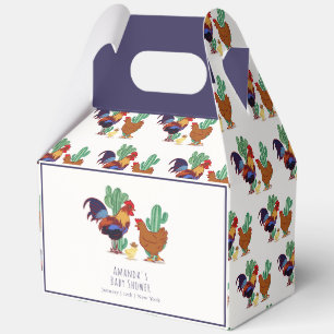 Country Cowboy Cactus Rooster Chicken Baby Shower  Favor Box