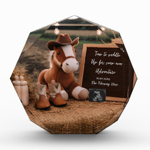 Country cowboy horse Pregnancy Announcement  Photo Block