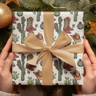 Country Cowboy Howdy Christmas Wrapping Paper