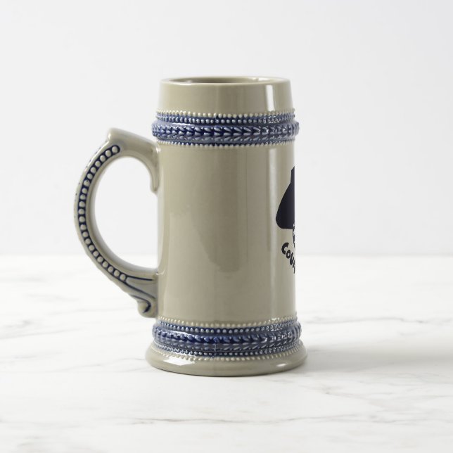 Country Cowboy Skull Beer Stein Mug (Left)