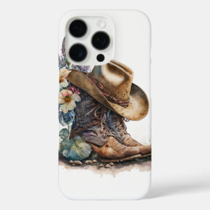 Country Cowgirl Boots Flower Hat Texas iPhone 16 Pro Case