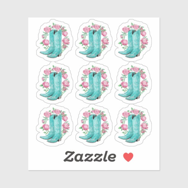 Country Cowgirl Boots & Shabby Roses Planner Sheet (Sheet)