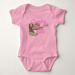 Country Cowgirl Rustic Music Southern Chic Hat Baby Bodysuit