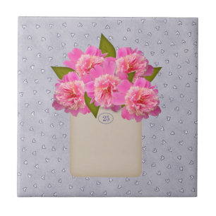 Country Crock Of Peonies Tile