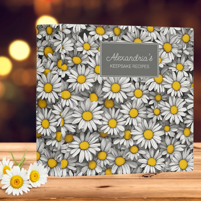 Country Daisies Monogram Recipe Binder (Creator Uploaded)