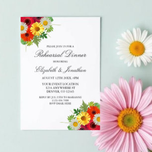 Country Daisies Rehearsal Dinner Invitation