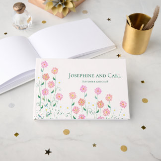 Country Daisies Simple Cute Wedding Guest Book