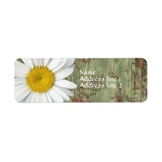 Country Daisy Grange Étiquettes de adresse en bois (Devant)