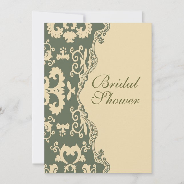 Country Damask vintage Bridal Shower Invitation (Front)